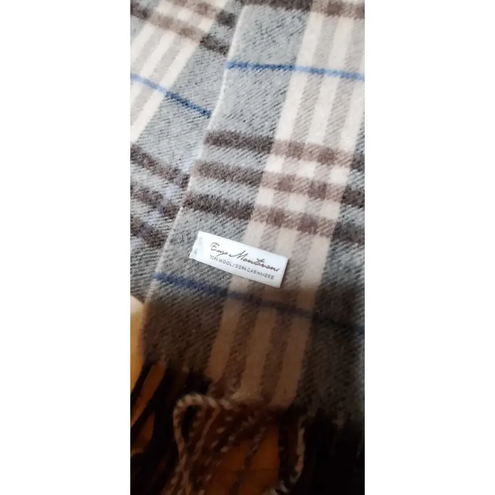 Enya Monticello Cashmere blend Scarf gray brown‎